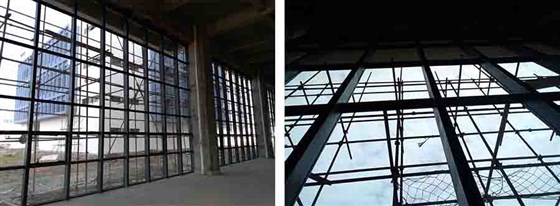 玻璃幕墙工程内部搭建